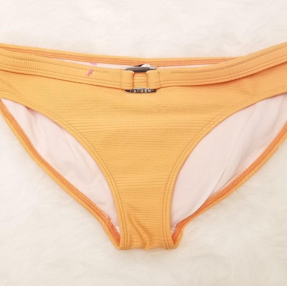 LAUREN BIKINI BOTTOM ORANGE SZ 8 HARDWARE GOLD